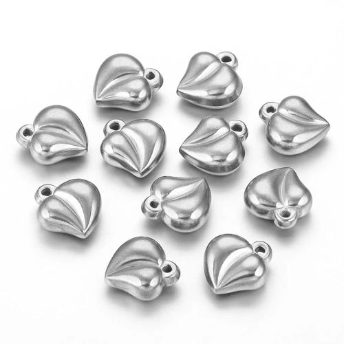 Stainless Steel Heart Pendants, 304 Stainless Steel, DIY, more colors for choice, 14x15mm, Sold By PC