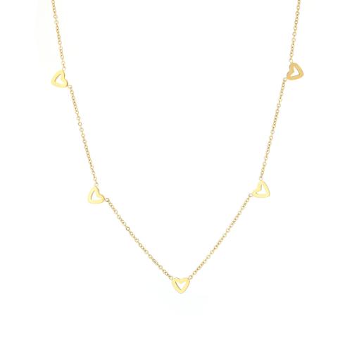 Edelstahl Schmuck Halskette, 304 Edelstahl, mit Verlängerungskettchen von 5cm, Herz, Modeschmuck & für Frau, keine, Länge:ca. 40 cm, verkauft von PC