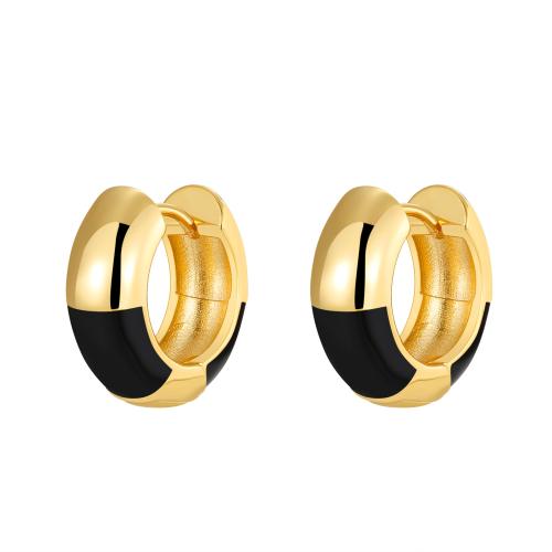 Brass Huggie Hoop Earring, plated, fashion jewelry & for woman & enamel, more colors for choice, nickel, lead & cadmium free, 20x19mm, Sold By Pair