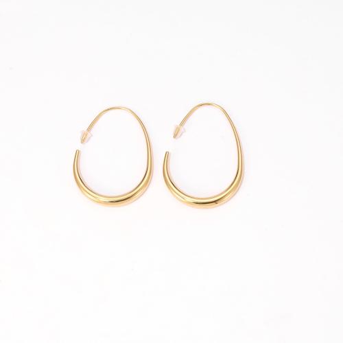 Stainless Steel Hoop Earring, 304 Stainless Steel, Vacuum Ion Plating, fashion jewelry & for woman, more colors for choice, 29x40mm, Sold By Pair