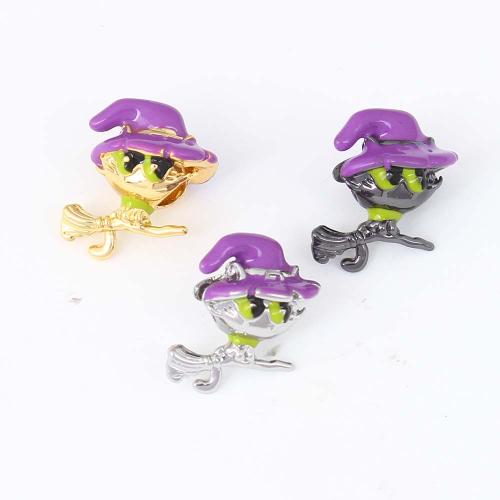 Halloween Jewelry Bead, Brass, plated, DIY & enamel, more colors for choice, nickel, lead & cadmium free, 15.80x12.40x10.70mm, Sold By PC