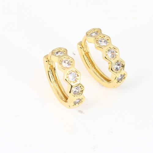 Cubic Zirconia Micro Pave Brass Earring, gold color plated, micro pave cubic zirconia & for woman, nickel, lead & cadmium free, 16.60x153.80x4.60mm, Sold By Pair