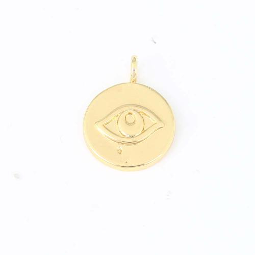Brass Jewelry Pendants, Round, gold color plated, DIY, nickel, lead & cadmium free, 21.30x16x2.40mm, Sold By PC