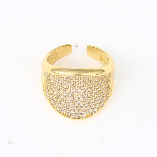 Cubic Zirconia Micro Pave Brass Ring, gold color plated, micro pave cubic zirconia & for woman, nickel, lead & cadmium free, 21x20x18.70mm, Sold By PC