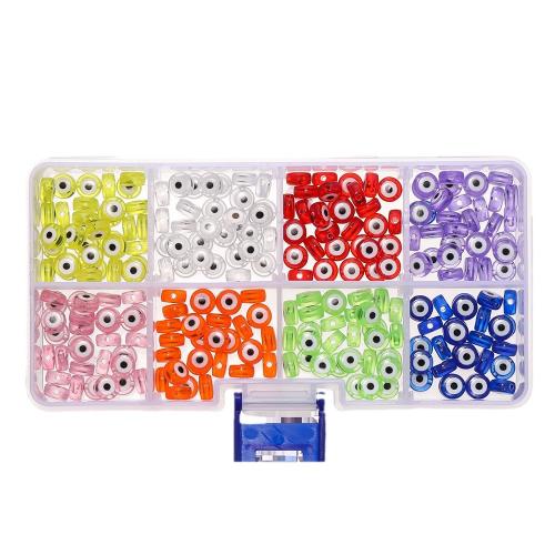 Acryl Schmuck Perlen, rund, DIY & Emaille, gemischte Farben, 4x7mm, verkauft von Box