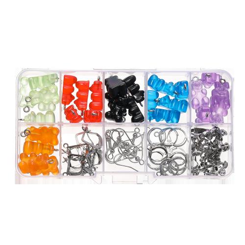 DIY Jewelry Supplies, Resin, with Iron, Bear, more colors for choice, Sold By Box