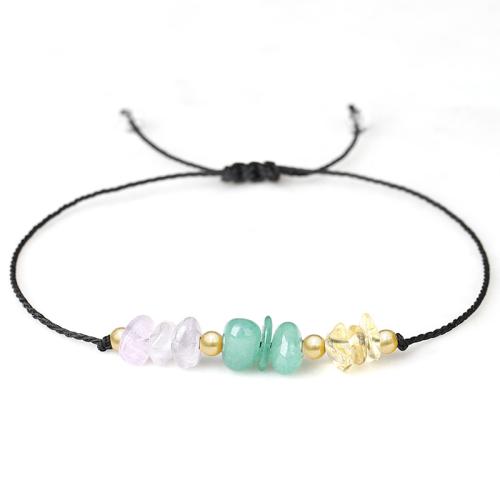 Gemstone Bracelets, Green Aventurine, with Cotton Thread & Gemstone, handmade, fashion jewelry & Unisex & different styles for choice, Length:Approx 26 cm, Sold By PC
