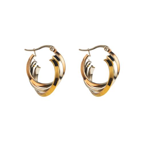 Titanium Steel  Earring, plated, fashion jewelry & for woman, more colors for choice, 29x25mm, Sold By Pair