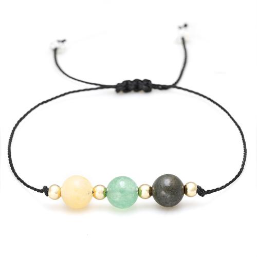Gemstone Bracelets Ores with Cotton Thread & Green Aventurine handmade fashion jewelry & Unisex Length Approx 26 cm Sold By PC