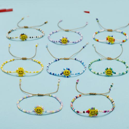 Акриловые браслеты, Акрил, с Хлопковая нить & Seedbead, Связанный вручную, ювелирные изделия моды & Женский, Много цветов для выбора, длина:Приблизительно 16-26 см, продается PC