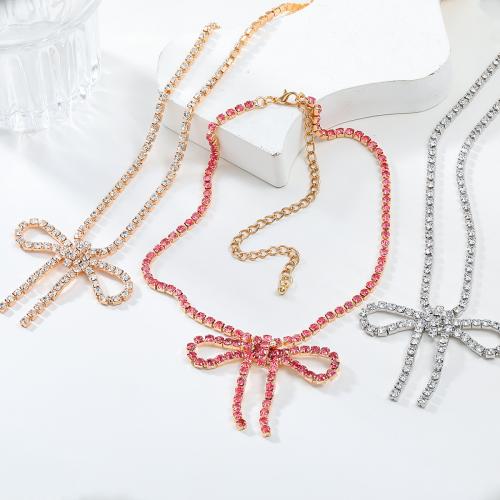 Tibetan Style Jewelry Necklace, with 2.83 Inch extender chain, fashion jewelry & for woman & with rhinestone, more colors for choice, Length:16.3 Inch, Sold By PC