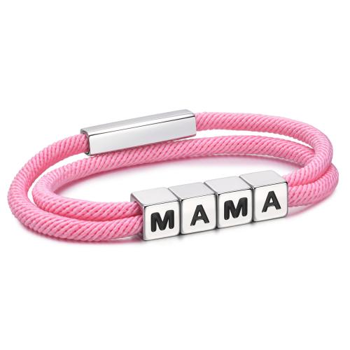 Stainless Steel Jewelry Bracelet 304 Stainless Steel with Milan Cord plated & for woman & enamel Sold By PC
