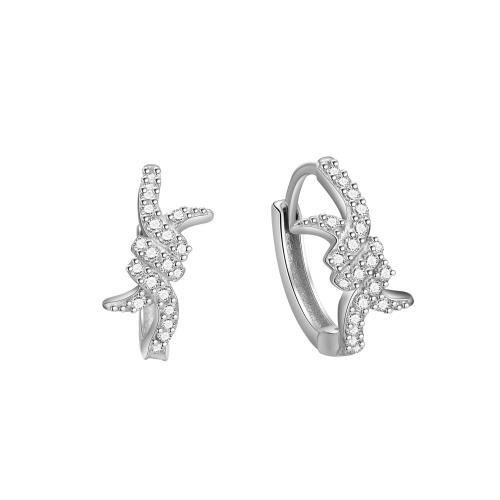 Cubic Zirconia Micro Pave Sterling Silver Earring 925 Sterling Silver micro pave cubic zirconia & for woman Sold By Pair