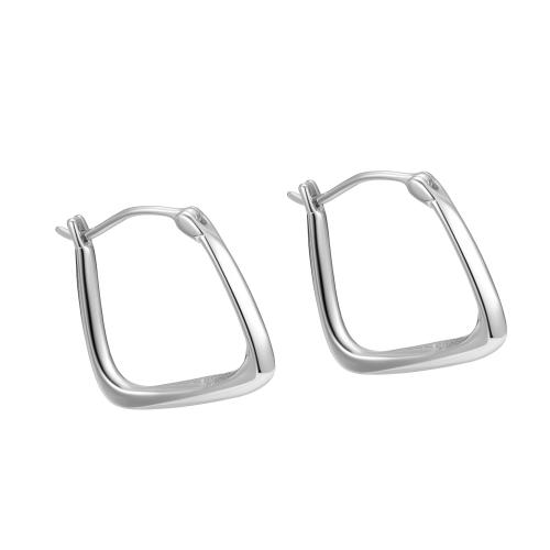 925 Sterling Silver Hoop Earrings, for woman, more colors for choice, 19x19mm, Sold By Pair
