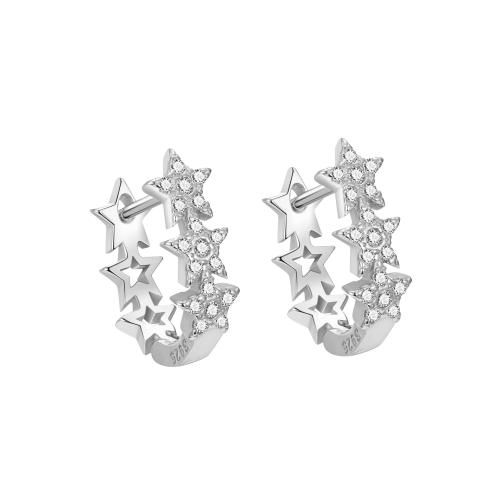 Cubic Zirconia micro pavimenta Sterling Silver Earring, 925 argento sterlina, Micro spianare cubic zirconia & per la donna, nessuno, 13x5mm, Venduto da coppia