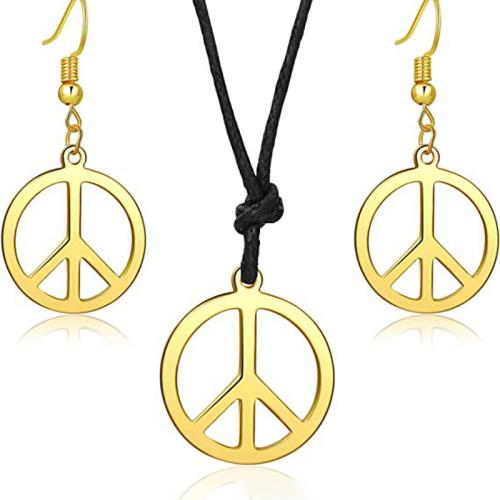 Zinc Alloy Jewelry Sets with Wax Cord plated & for woman golden Sold By PC