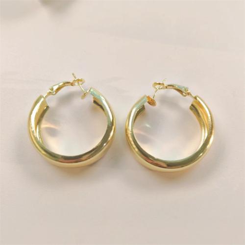 Tibetan Style Drop Earrings, plated, for woman, golden, Diameter 3cm, Sold By Pair