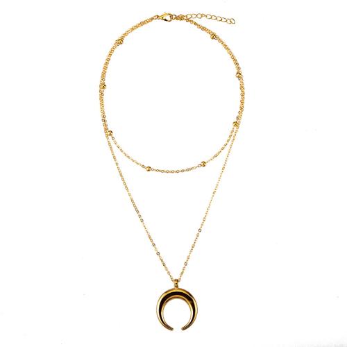 Tibetan Style Jewelry Necklace, plated, for woman, golden, Short chain 35CM, long chain 45CM 5CM extension chain, Sold By PC