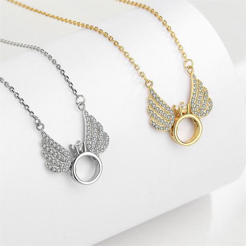 Zinc Alloy Jewelry Necklace with 5cm extender chain plated micro pave cubic zirconia & for woman Length 45 cm Sold By PC