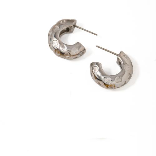 Nehrđajućeg čelika Stud Naušnice, 304 nehrđajućeg čelika, modni nakit & za žene, izvorna boja, 20x8.20mm, Prodano By par