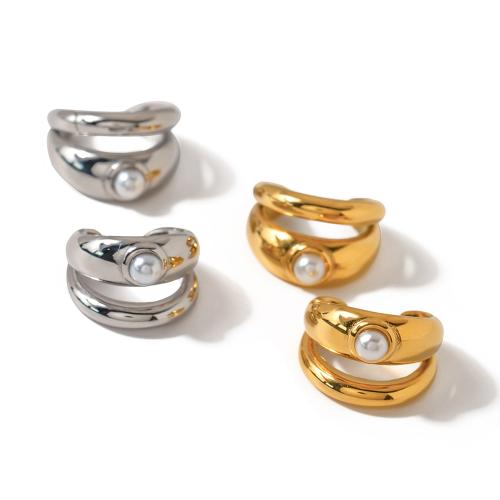 Moda orecchini bracciale, 304 acciaio inox, with Shell Pearl, gioielli di moda & per la donna, nessuno, 17x11.80mm, Venduto da coppia