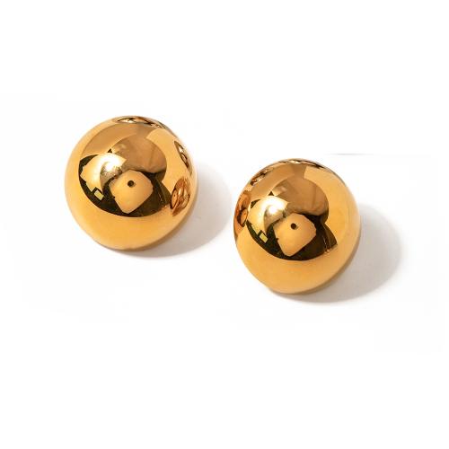 Moda brinco manguito, Aço inoxidável 304, 18K banhado a ouro, joias de moda & para mulher, dourado, 25mm, vendido por par