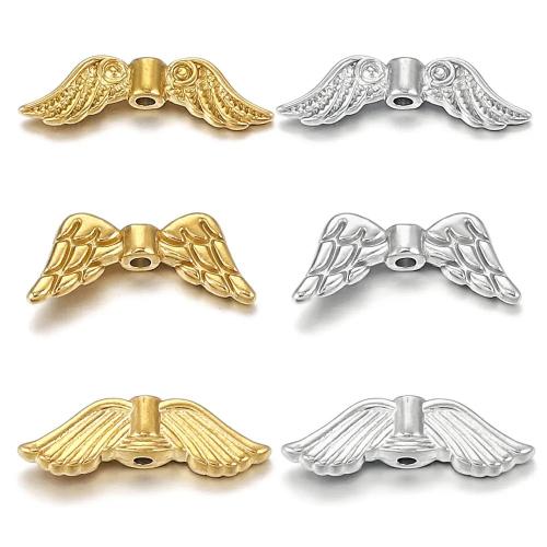 Stainless Steel Spacer Beads, 304 Stainless Steel, Wing Shape, DIY & different styles for choice, more colors for choice, 5PCs/Bag, Sold By Bag