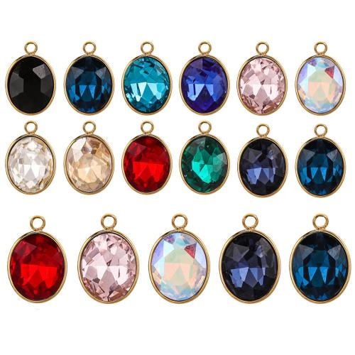 Stainless Steel Pendants, 304 Stainless Steel, with Crystal, DIY & different size for choice, more colors for choice, Sold By PC