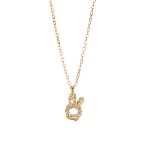 Edelstahl Schmuck Halskette, 304 Edelstahl, mit Verlängerungskettchen von 5cm, Hase, Modeschmuck & für Frau, keine, 7x11mm, Länge:40 cm, verkauft von PC