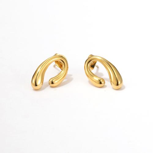 Stainless Steel Stud Earrings 304 Stainless Steel Vacuum Ion Plating fashion jewelry & for woman 16mm Sold By Pair