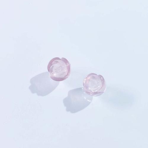 Φυσικό ροζ χαλαζία χάντρες, Rose Quartz, Λουλούδι, DIY, ροζ, 11mm, Sold Με PC