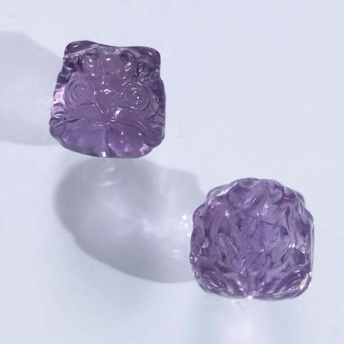 Natural Amethyst Beads Lion DIY purple 14mm Sold By PC