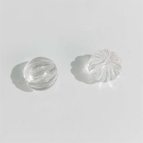Natural Clear Quartz Beads Pumpkin DIY white 13mm Sold By PC