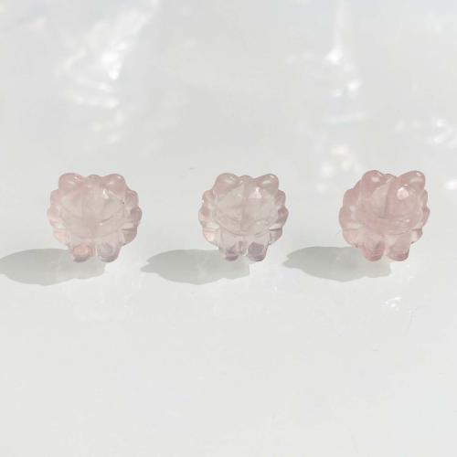Natural Rose Quartz Beads Fox DIY pink Sold By PC