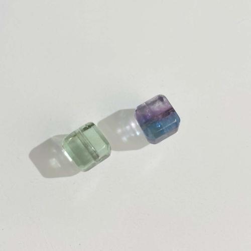 Natural Fluorite Beads, Square, DIY, Random Color, 8mm, Sold By PC