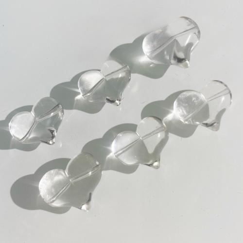 Natural Clear Quartz Beads Heart DIY white Sold By PC