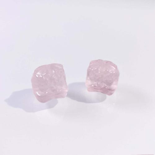 Perles Quartz Rose naturel, lion, DIY, rose, about:12.5-13mm, Vendu par PC
