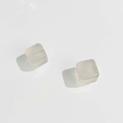 Grânulos de ágata, Quadrado, DIY, branco, 10mm, vendido por PC