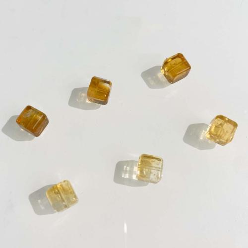 Natural Citrine Beads Square DIY yellow Sold By PC