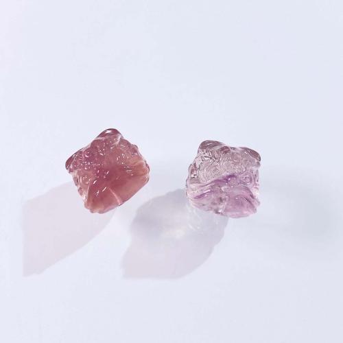 Natural Fluorite Beads Lion DIY Random Color 8mm Sold By PC