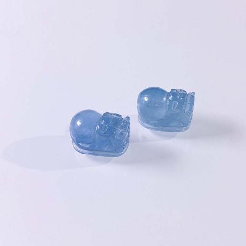 Gemstone Jewelry Beads Aquamarine Fabulous Wild Beast DIY blue Sold By PC