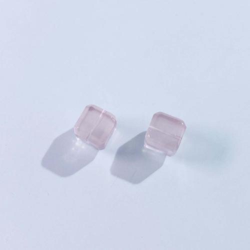 Natural Rose Quartz Beads, Square, DIY, pink, 10mm, Sold By PC