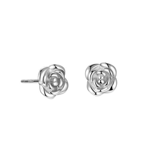 925 Sterling Silver Stud Earrings, Rose, for woman, more colors for choice, 5mm, Sold By Pair
