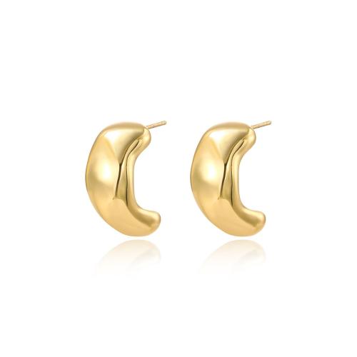 Titan Stahl Ohrring, Titanstahl, plattiert, für Frau, goldfarben, verkauft von Paar