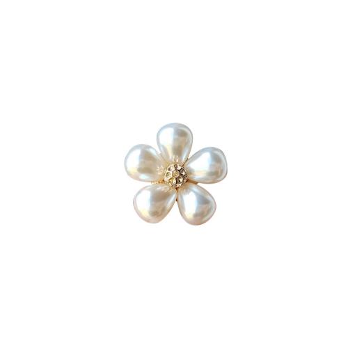 Tibetan Style Brooches, with Plastic Pearl, plated, for woman, more colors for choice, 10PCs/Bag, Sold By Bag