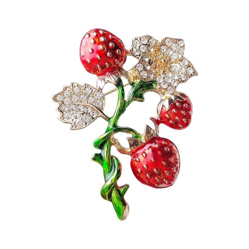Zinc Alloy Brooches with Freshwater Pearl plated & micro pave cubic zirconia & for woman & enamel Sold By PC