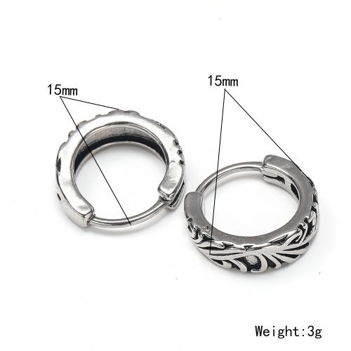 Titanium Steel  Earring polished punk style & Unisex original color Sold By PC