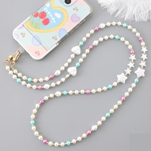 Cell Phone Lanyard, Plastic Pearl, med Seedbead, håndlavet, forskellige stilarter for valg & for kvinde, flere farver til valg, Længde Ca. 60 cm, Solgt af PC