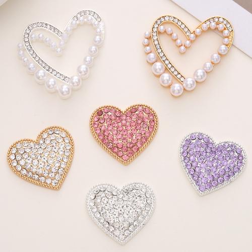Tibetan Style Shoes Clasp, with Plastic Pearl, Heart, DIY & different styles for choice & with rhinestone, more colors for choice, Sold By PC