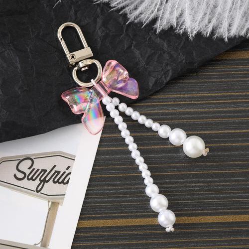 Mobile Phone Lanyard, Plastic Pearl, with Plastic & Tibetan Style, half handmade, for woman, more colors for choice, Length:Approx 11 cm, Sold By PC